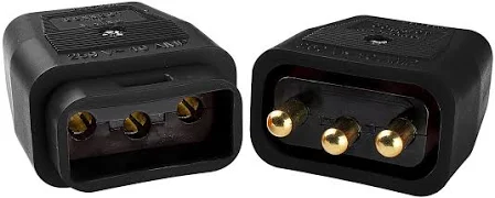 10A 3 Pin Lead Connector - Black 