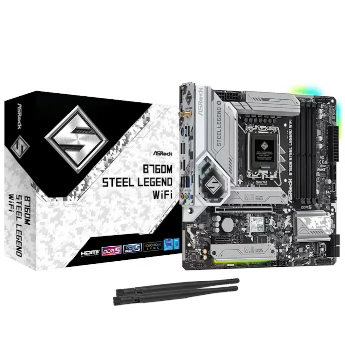 Asrock B760M Steel Legend WIFI (LGA 1700) DDR5 Micro-ATX Motherboard